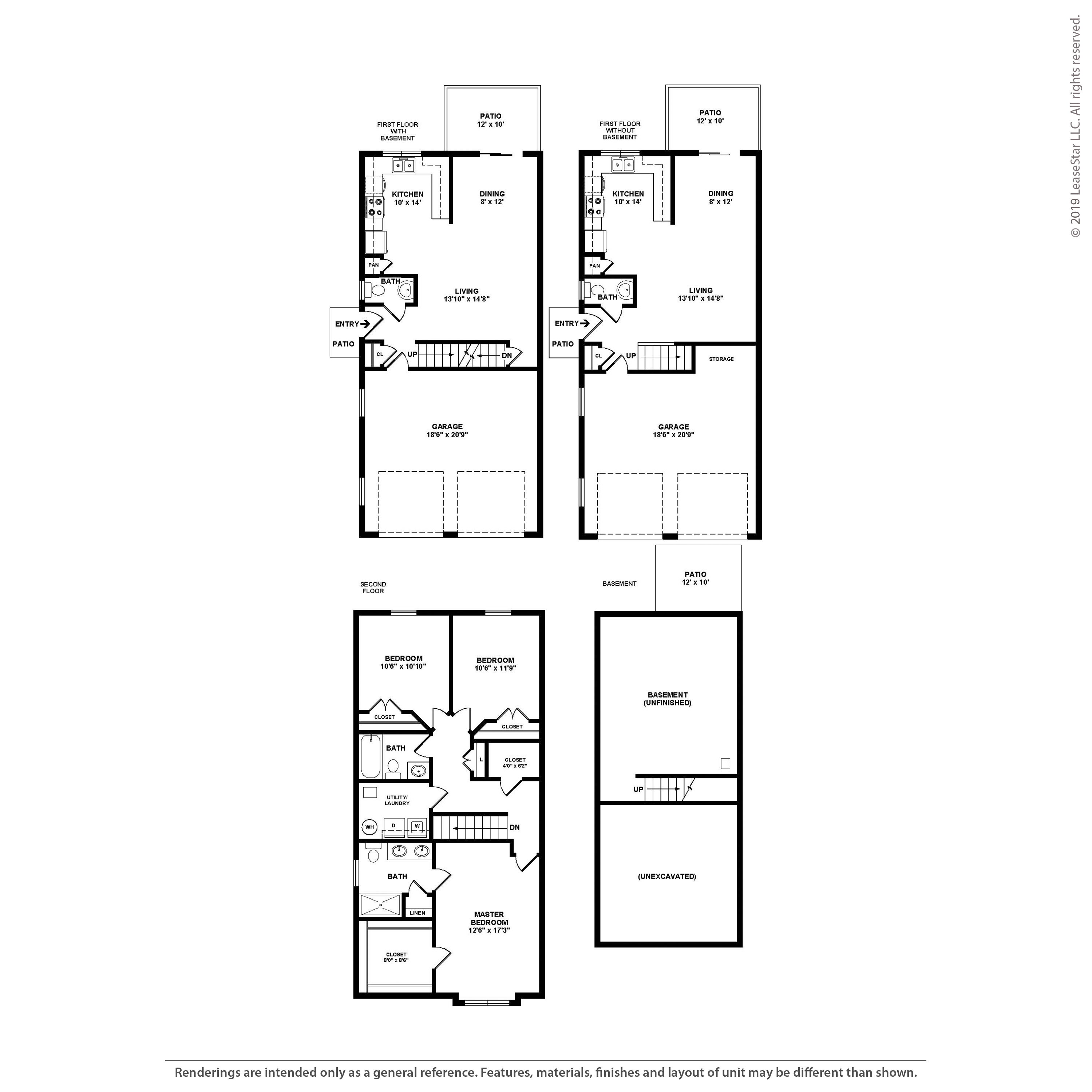 A black and white image of a floor plan for an apartment complex.